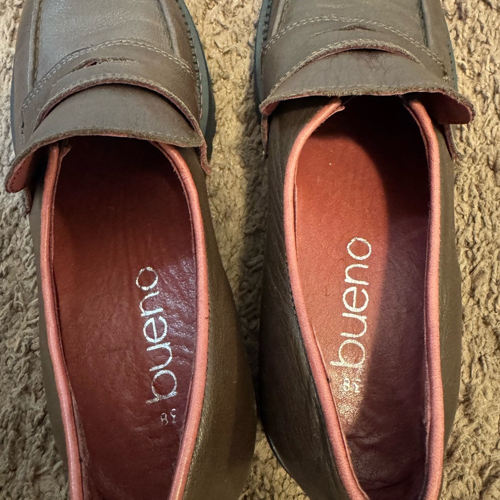 Bueno Brown Leather Penny Loafer Shoes Turkey 38 8 $175 - Picture 7 of 10